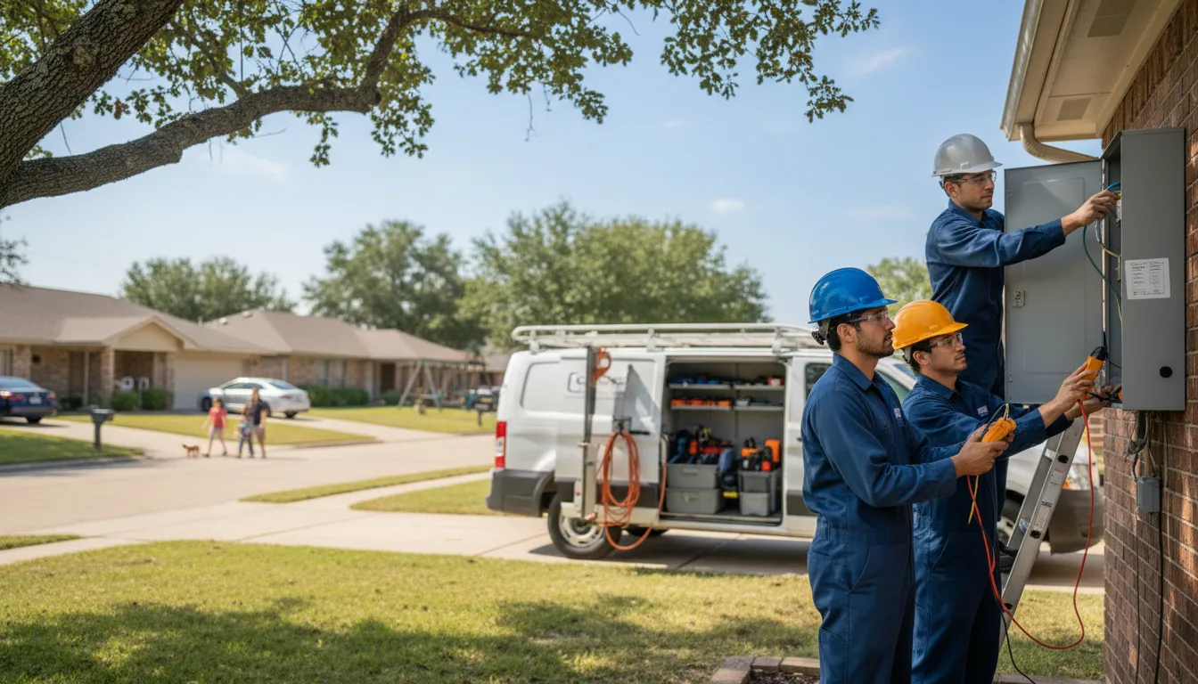Certified electrician providing emergency electrical services in Poteet, TX